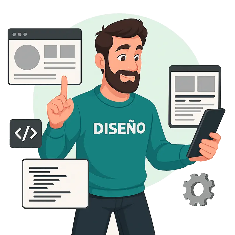 Diseñador web freelance trabajando en la web de un profesional de Fuenlabrada